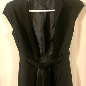 Calvin Klein Women’s Black Belted A-line Button-up Dress/Coat